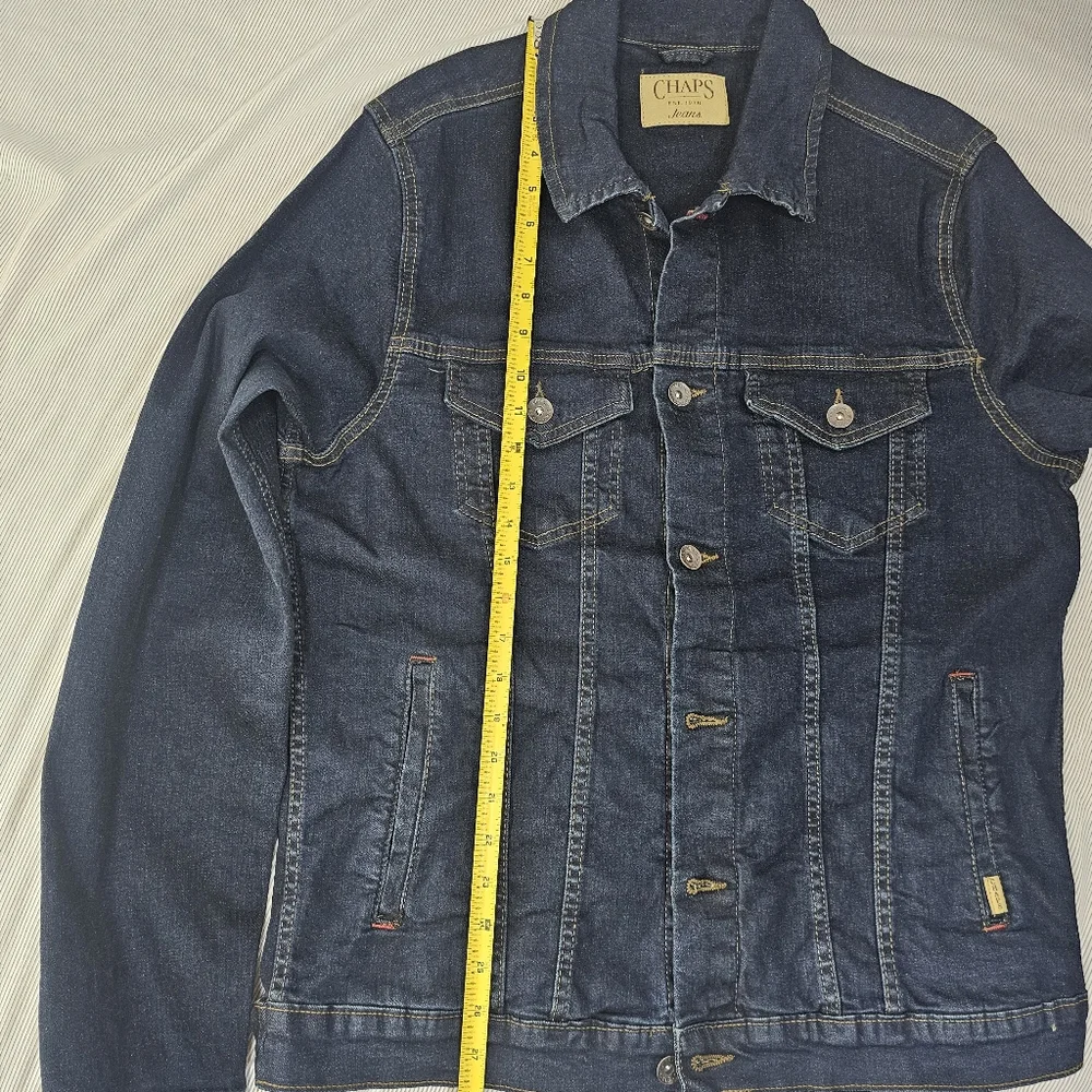 CHAPS Denim‎ Men's Jeans Jacket Size XL Navy Blue stretch - Picture 10 of 10